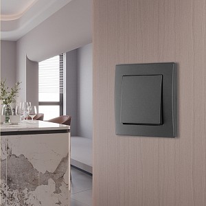 Выключатель одноклавишный SET06-1 SET06-1-30-1 black