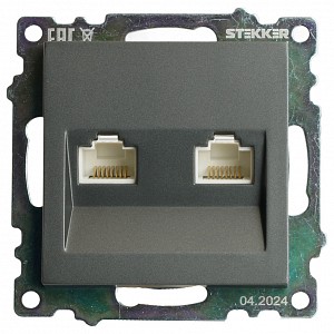 Розетка двойная Ethernet RJ-45 без рамки Катрин 50008
