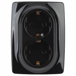 Розетка двойная с заземлением Эра 12 12-2106-06