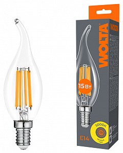 Лампа светодиодная [LED] Wolta E14 15W 3000K