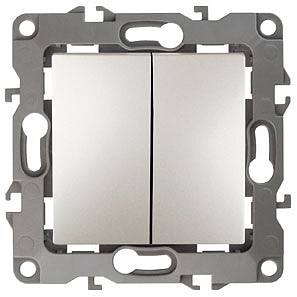Выключатель двухклавишный без рамки Эра 12 12-1004-15
