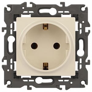 Розетка с заземлением, без рамки Эра Elegance 14-2101-02