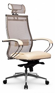 Кресло офисное SL-2.051 MPES, молочный, сетка, экокожа