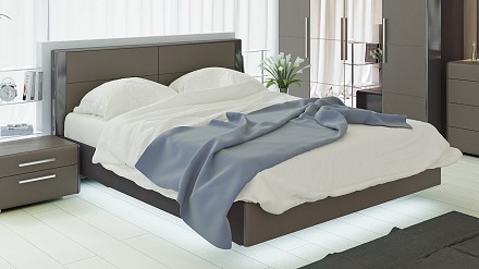 Кровать двуспальная Наоми    джут, серый