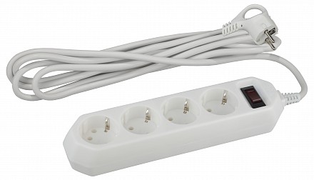 Удлинитель с выключателем  USF-M-4es-1.5m-W