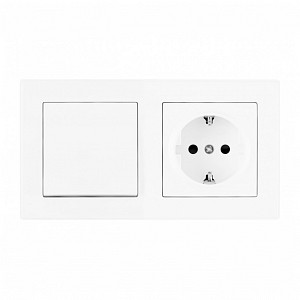 Блок с розеткой и выключателем SET06-2 SET06-2-30-1-40-1 White