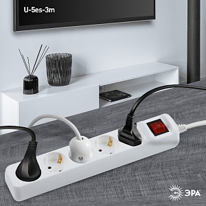 Удлинитель с выключателем  U-5es-3m-3x1,5