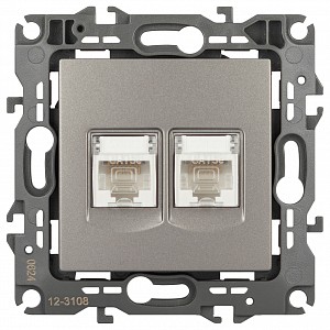 Розетка двойная Ethernet RJ-45 без рамки Эра 12 12-3108-16