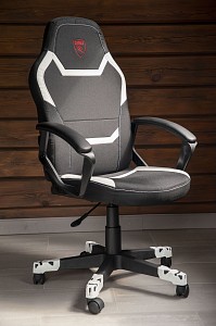 Геймерское кресло ZOMBIE 10, белый, черный, кожа искусственная, текстиль