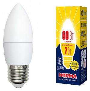 Лампа светодиодная [LED] Volpe E27 7W 3000K