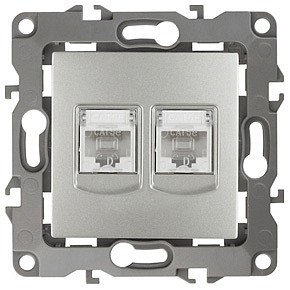 Розетка двойная Ethernet RJ-45 без рамки Эра 12 12-3108-03