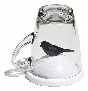 Чашка (9.5х11.3 см) Sparrow QL10300-WH-BK