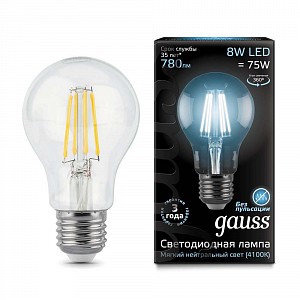 Лампа светодиодная [LED] Gauss E27 8W 4100K