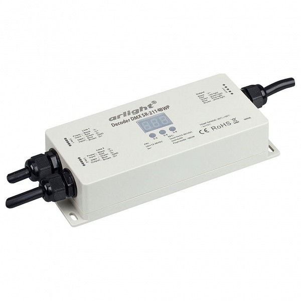 

Декодер DMX SR-2114BWP (12-36V, 4x700mA), SR-2114BWP (12-36V, 4x700mA)