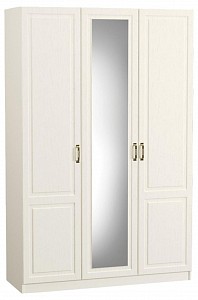 Шкаф 3-х дверный Ливерпуль (белый, зеркальный) 