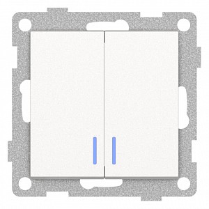 Выключатель двухклавишный с подсветкой без рамки UGRA С11В28-028