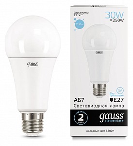 Лампа светодиодная [LED] Gauss E27 30W 6500K