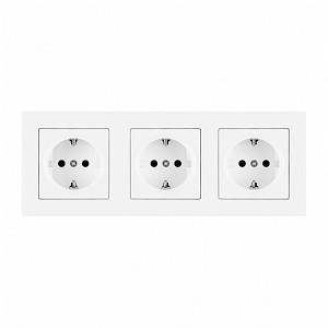 Розетка с заземлением и со шторкой SET06-3 SET06-3-40-1x3 white