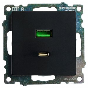 Розетка 2хUSB type A и C без рамки Катрин 50055