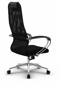 Кресло офисное SU-B-8, черный, ткань-сетка, экокожа