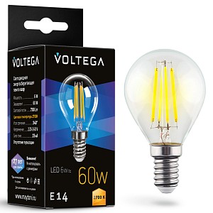 Лампа светодиодная [LED] Voltega E14 6W 2700K