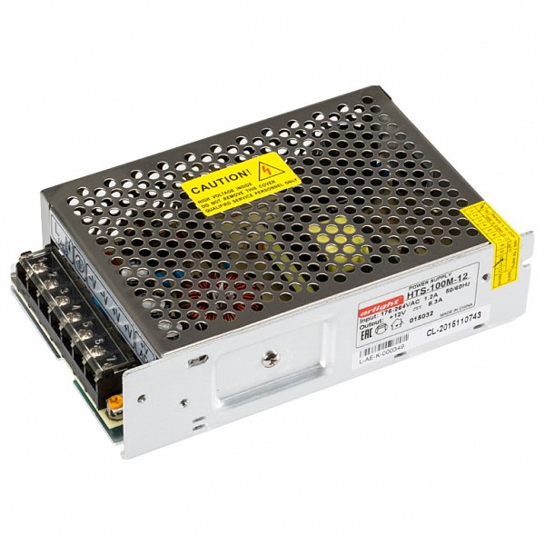 

Блок питания 12В 100Вт HTS-100M-12 (12V, 8.3A, 100W), 12В 100Вт HTS-100M-12 (12V, 8.3A, 100W)
