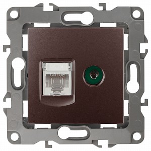 ТВ-розетка и розетка Ethernet RJ-45 без рамки Эра 12 12-3110-13