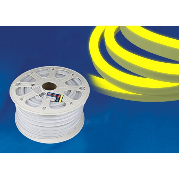 фото Лента светодиодная [50 м] ULS-N21-2835-120LED/m-8mm-IP67-220V-8W/m-50M-YELLOW бобина Uniel