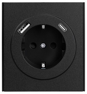 Розетка с заземлением и со шторкой и 2хUSB, без рамки STRONG KR-78-0704-5