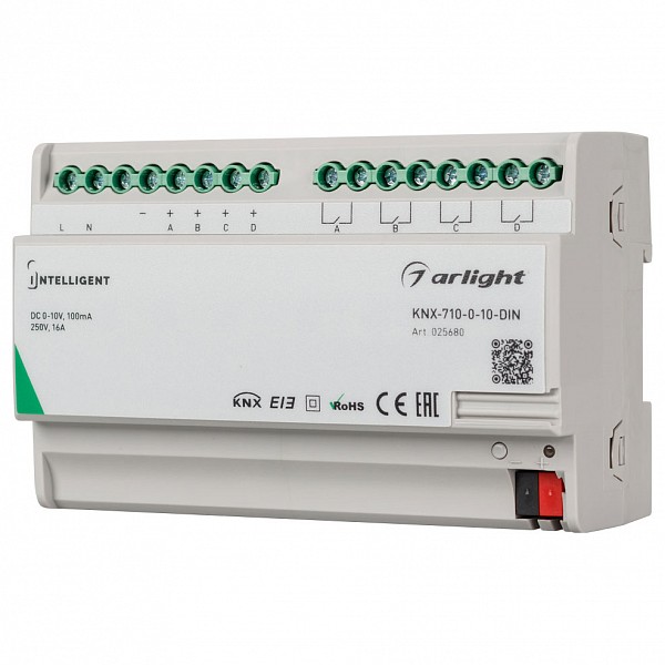 

Контроллер-диммер Intelligent KNX-710-0-10-DIN (230V, 4x0/1-10, 4x16A), Intelligent KNX-710-0-10-DIN (230V, 4x0/1-10, 4x16A)