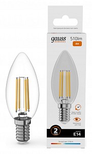 Лампа светодиодная [LED] Gauss E14 8W 2700K