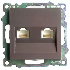Розетка двойная Ethernet RJ-45 без рамки Катрин 50006
