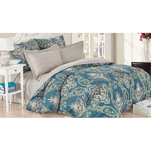 

Комплект евростандарт Satin de' Luxe, Бежевый;голубой, Satin de' Luxe