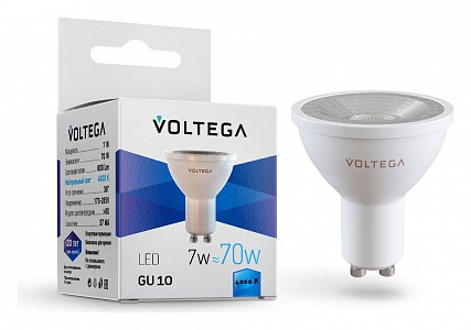 Лампа светодиодная [LED] Voltega GU10 7W 4000K