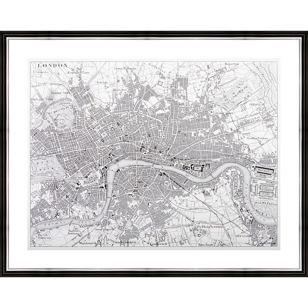 фото Картина (50х40 см) Карта Лондона BE-103-273 Ekoramka