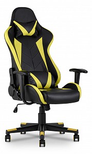 Игровое кресло TopChairs Gallardo, желтый, черный, экокожа