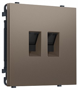 Розетка двойная Ethernet RJ-45 и со шторками, без рамки MS MS642110