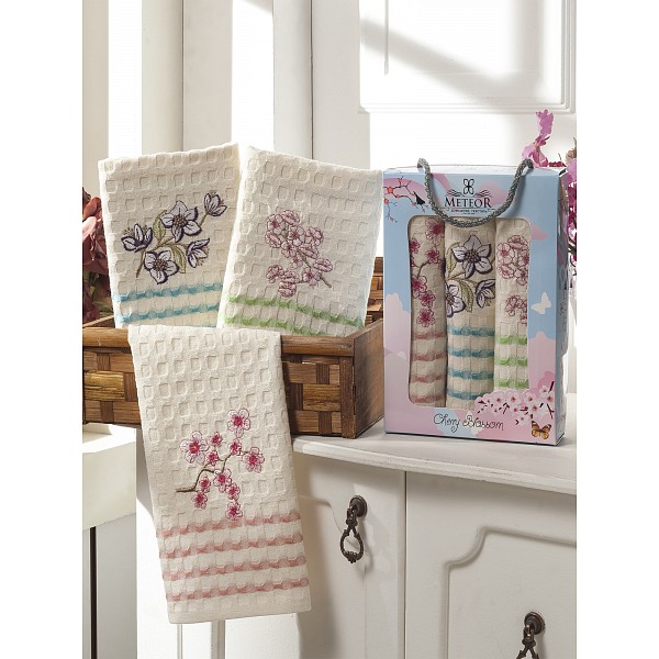 

Набор из 3 полотенец для кухни Sole Sakura, Бежевый, Sole Sakura