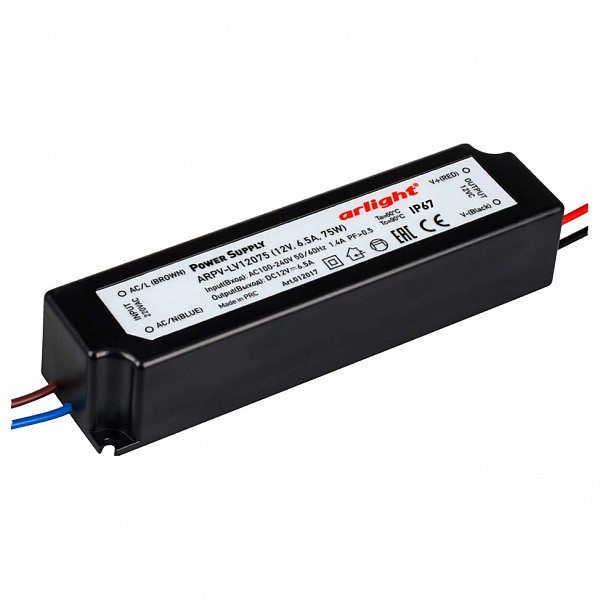 

Блок питания 12В 75Вт ARPV-LV12075 (12V, 6.3A, 75W), 12В 75Вт ARPV-LV12075 (12V, 6.3A, 75W)
