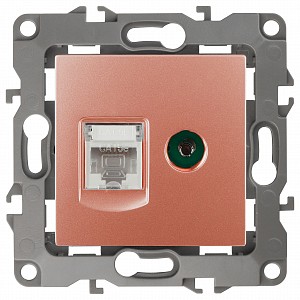 ТВ-розетка и розетка Ethernet RJ-45 без рамки Эра 12 12-3110-14