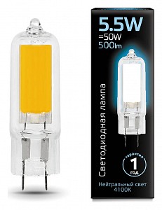 Лампа светодиодная [LED] Gauss G4 5.5W 4100K
