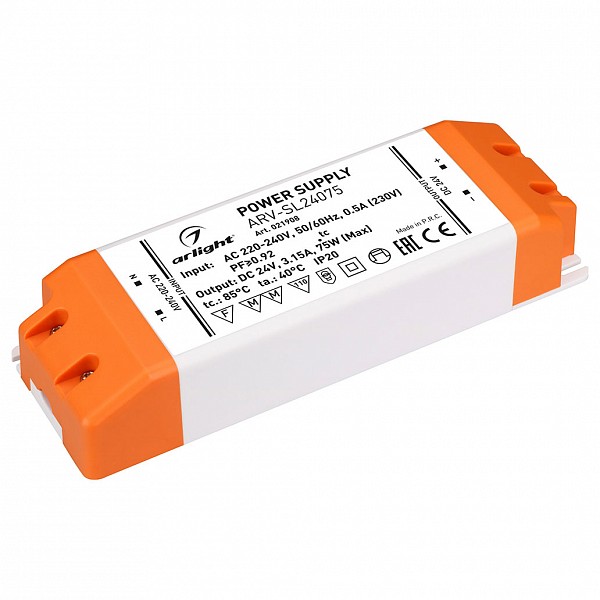 

Блок питания 24В 75Вт ARV-SL24075 (24V, 3.15A, 75W, PFC), 24В 75Вт ARV-SL24075 (24V, 3.15A, 75W, PFC)