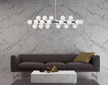 Люстра на штанге LUMINA DECO MARSIADA LDP 6033-24 BK+GD (Польша)