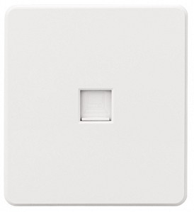 Розетка Ethernet RJ-45 и со шторками, без рамки ROUND KR-78-0724-1
