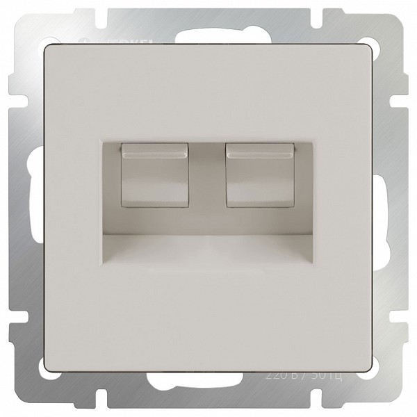 

Розетка двойная RJ-11 и Ethernet RJ-45, без рамки Слоновая кость WL03-RJ11-45-ivory, Слоновая кость WL03-RJ11-45-ivory