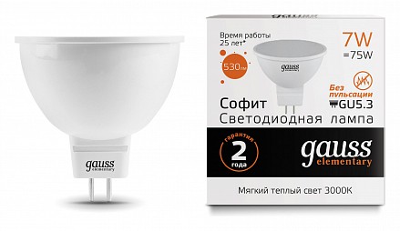 Лампа светодиодная [LED] OEM GU5.3 7W 3000K