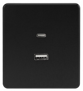 Розетка 2хUSB type A и C без рамки ROUND KR-78-0734-3