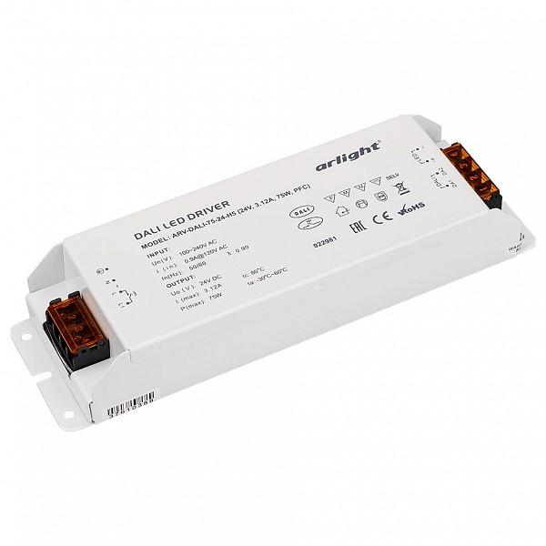 фото Блок питания 24В 75Вт ARV-DALI-75-24-H5 (24V, 3.12A, 75W, PFC) Arlight