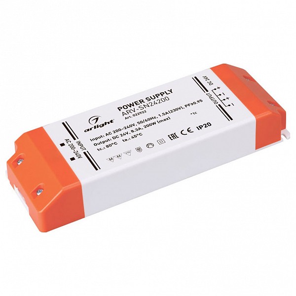 

Блок питания 24В 200Вт ARV-SN24200 (24V, 8.3A, 200W, PFC), 24В 200Вт ARV-SN24200 (24V, 8.3A, 200W, PFC)
