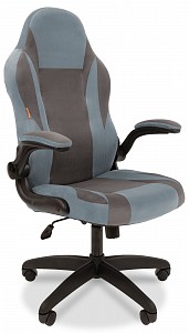 Игровое кресло Game 55, голубой, серый, велюр